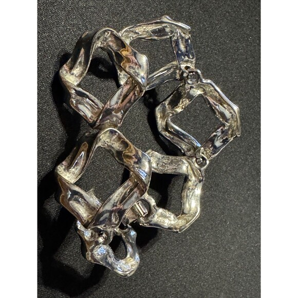 Goldette Bracelet Abbie & Andy Silver Tone 7in - Picture 2 of 4